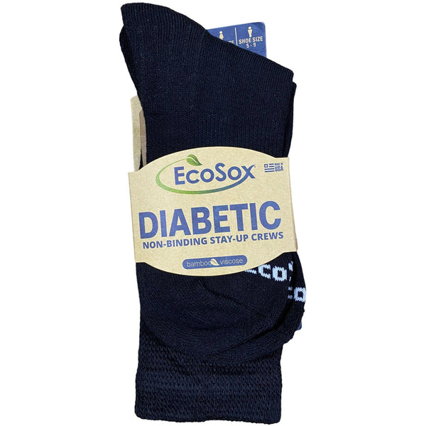 Premium Bamboo EcoSox Diabetic Crews Socks (Made in USA) SKU M188