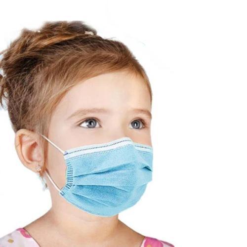 Kids 3 Ply Masks Blue Plain SKU M187 (50 mask/box)